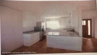 kitchen with white cabinetry