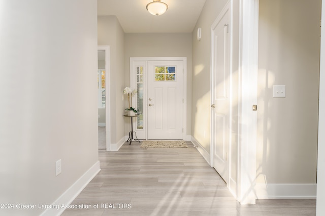 entryway featuring light hardwood / wood-style flooring