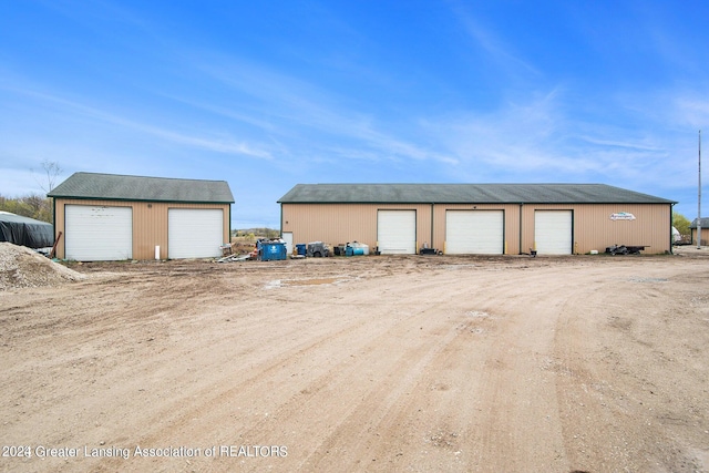 exterior space featuring a garage