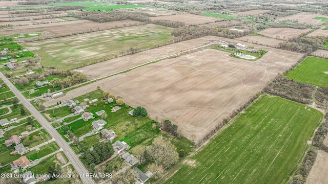 aerial view with a rural view