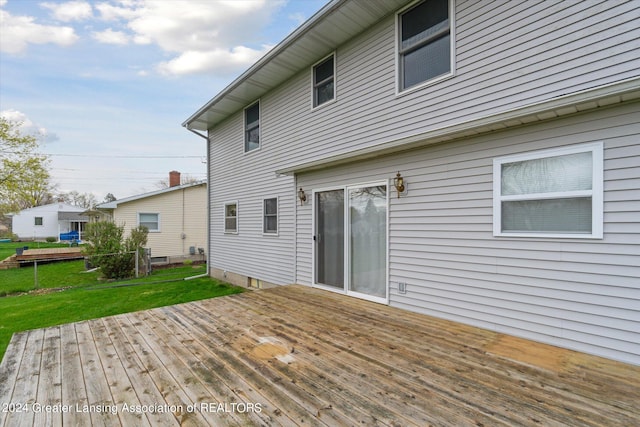 deck with a lawn