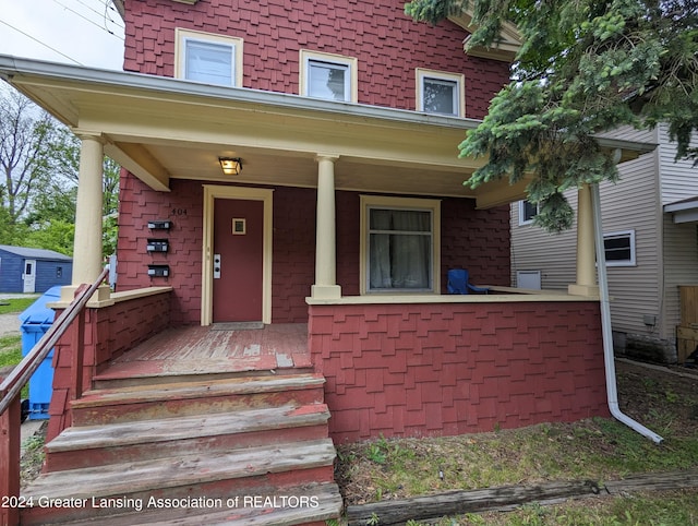 exterior space featuring covered porch