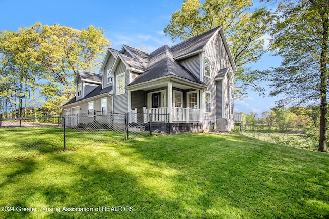 view of side of home with a lawn