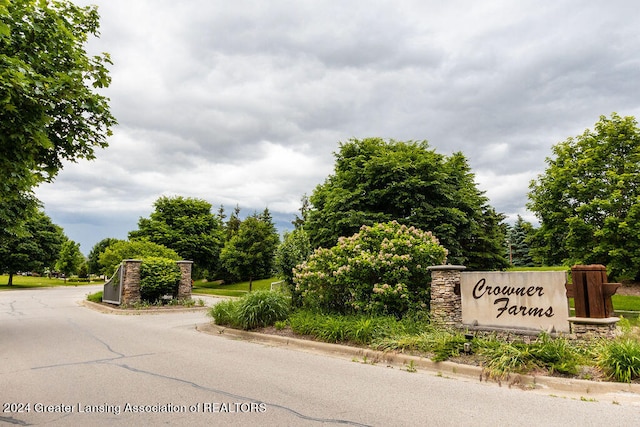 view of community sign