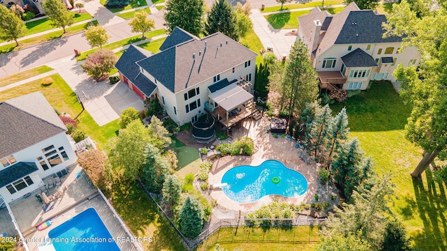 birds eye view of property featuring a residential view