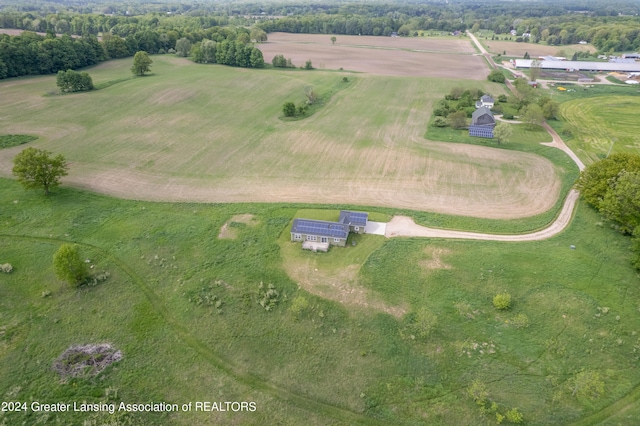 drone / aerial view featuring a rural view