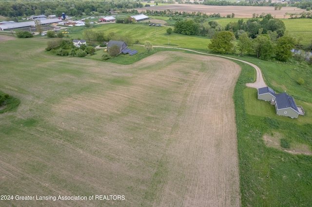 aerial view featuring a rural view