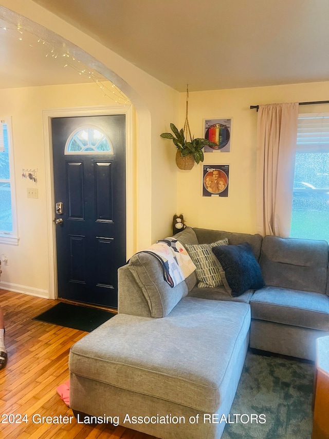 living room featuring hardwood / wood-style floors