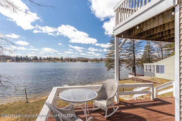 411 N Scott Dr, Farwell, MI 48622 - dock area featuring a water view