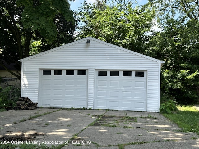 view of garage