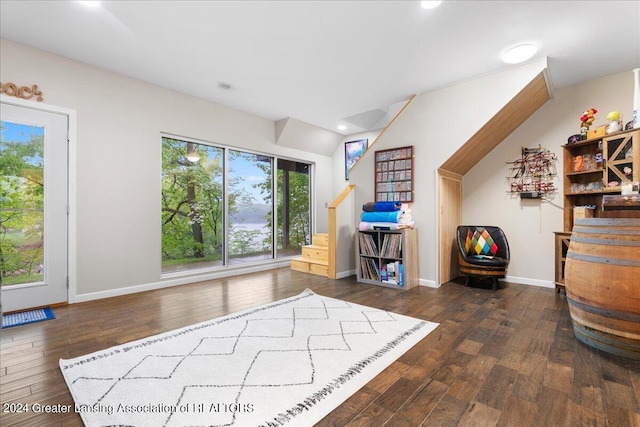 interior space featuring dark hardwood / wood-style flooring