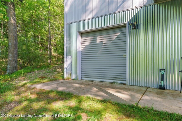 view of garage