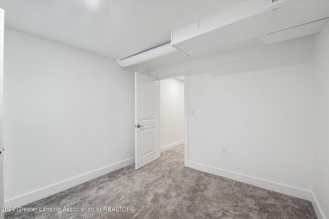 basement with carpet floors