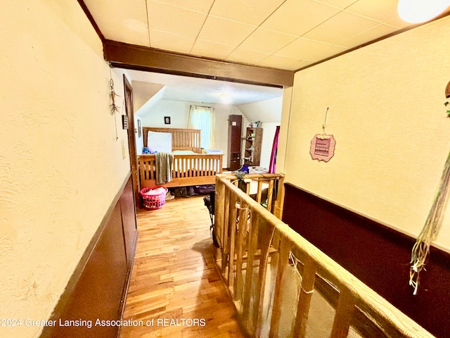 hall with light wood-type flooring