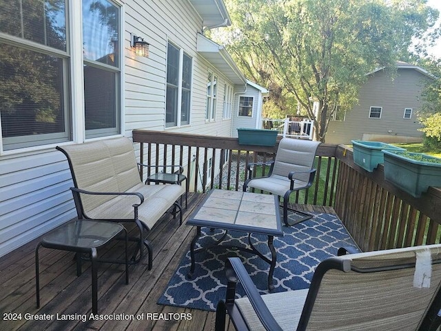 view of wooden deck