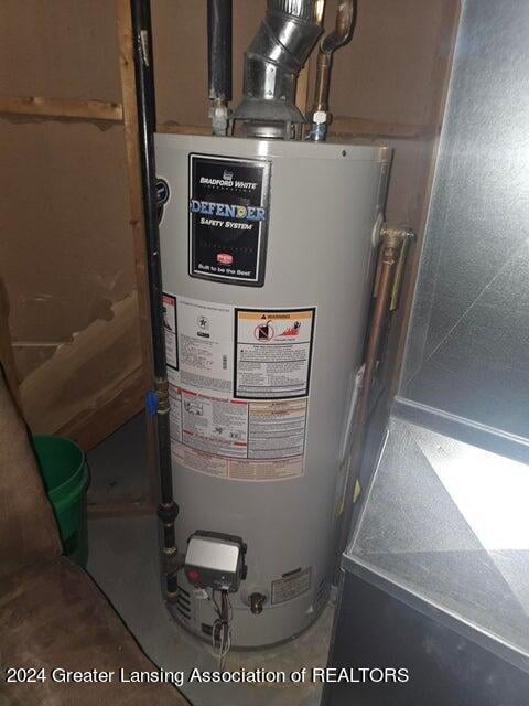 utility room featuring gas water heater