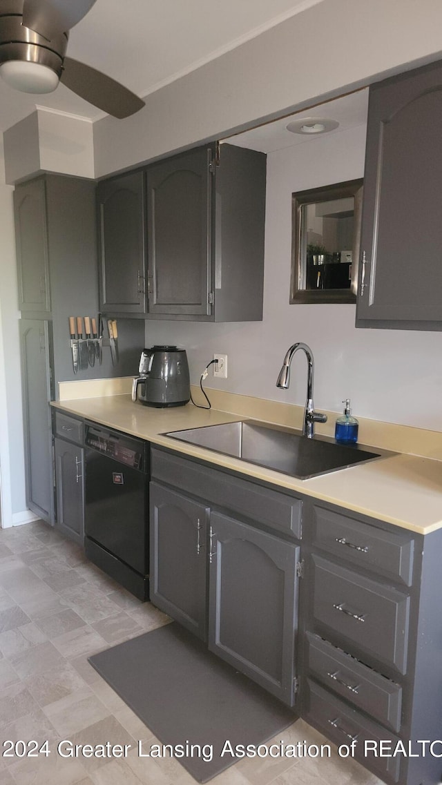 kitchen featuring black dishwasher and sink