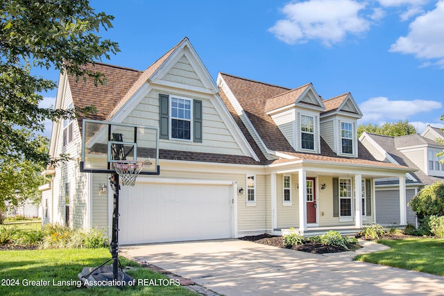 view of front of house with a garage