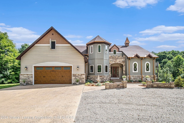 view of front of house with a garage