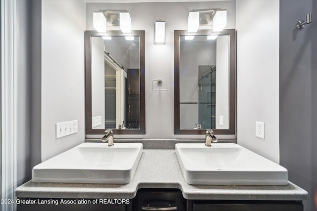 bathroom with double sink vanity