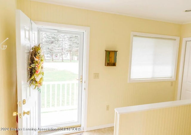 doorway with baseboards