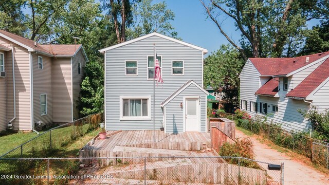 view of front facade with a deck