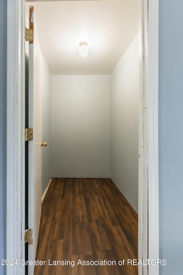 interior space featuring dark wood-type flooring