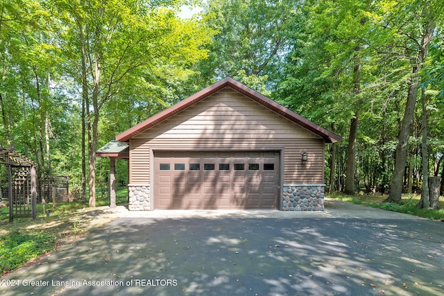 view of garage