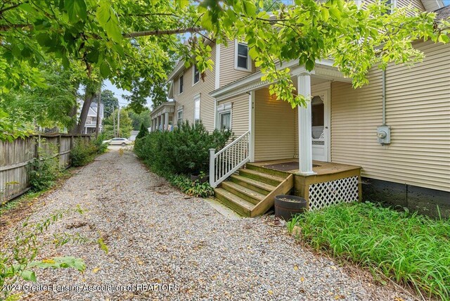 exterior space with covered porch