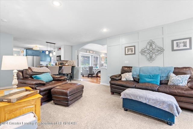 view of carpeted living room