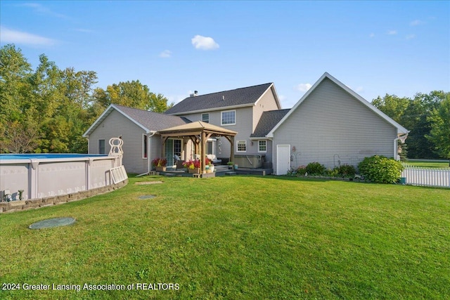 exterior space featuring a patio and a yard