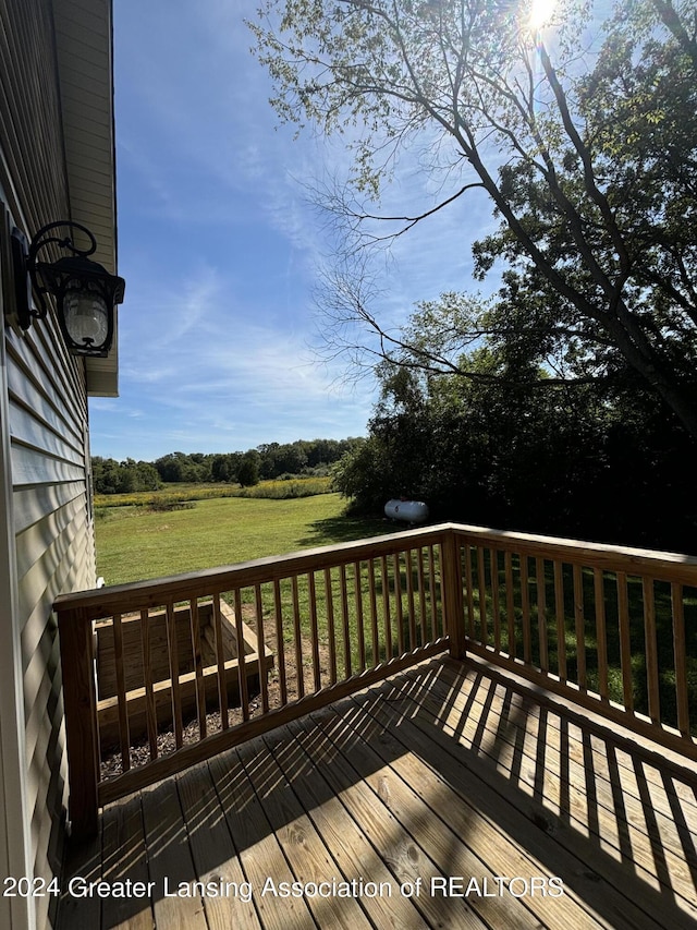 14850 22 1/2 Mile Rd, Marshall, MI 49068 - wooden deck with a rural view