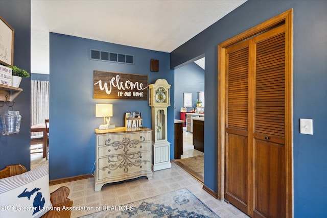 bedroom with vaulted ceiling