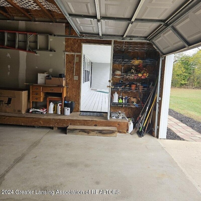 view of garage