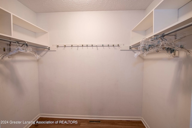 spacious closet featuring hardwood / wood-style floors