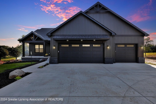 view of front of house featuring a garage