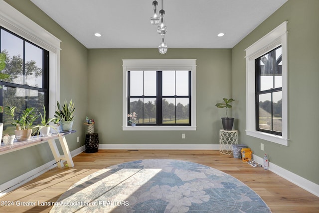 interior space featuring light wood-type flooring