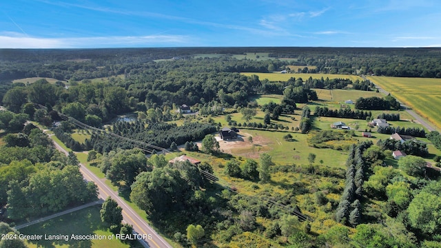 bird's eye view with a rural view