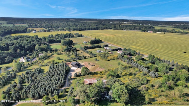 drone / aerial view featuring a rural view