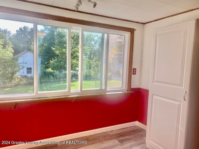 interior space with hardwood / wood-style floors