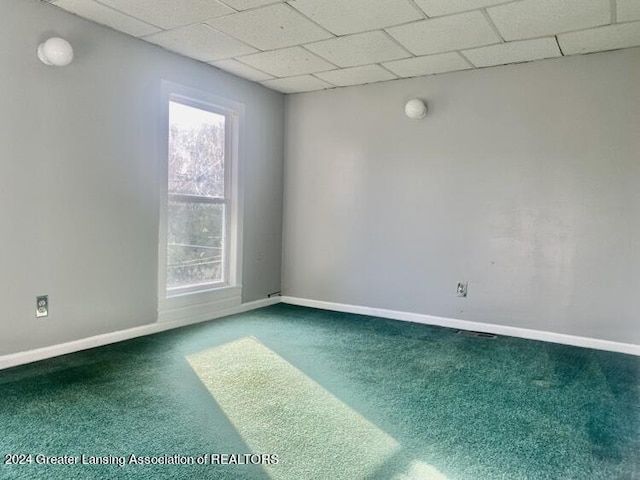 spare room with plenty of natural light, baseboards, and carpet flooring