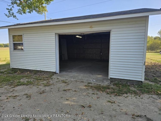 view of garage