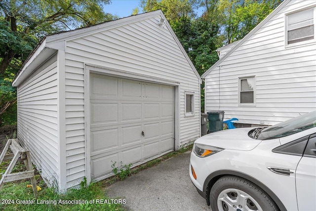 view of garage