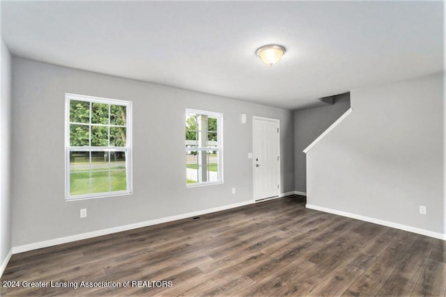 foyer featuring dark wood-type flooring