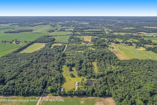 bird's eye view featuring a rural view