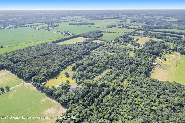 drone / aerial view featuring a rural view