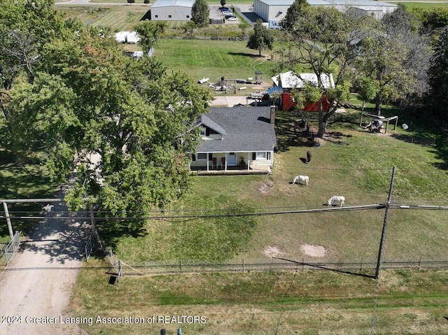 aerial view with a rural view