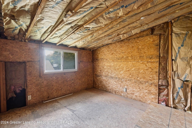 view of unfinished attic