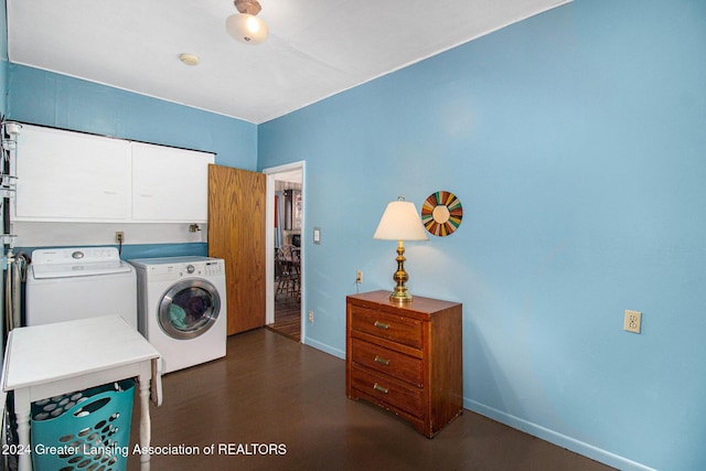 318 S Shiawassee St, Corunna, MI 48817 - laundry room with washer and dryer and cabinet space