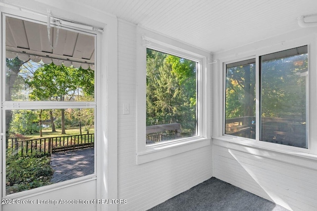 view of unfurnished sunroom